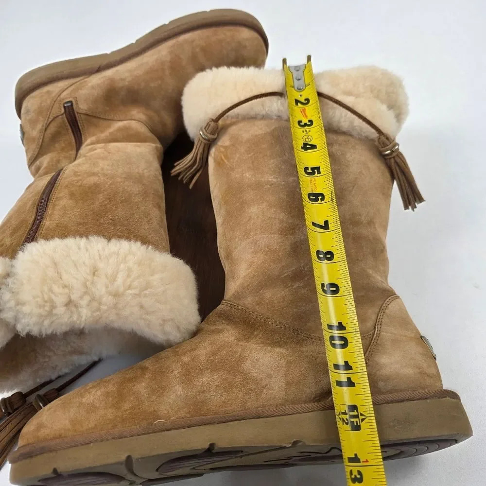 UGG Australia Plumdale Winter Boots Womens Sz 10 EU‎ 41 Brown Leather Sheespkin